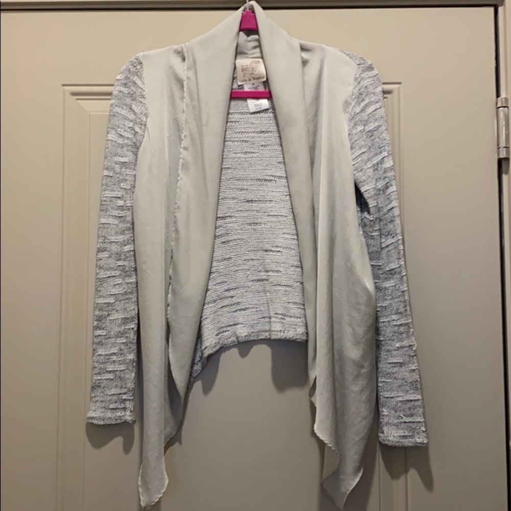 Anthropologie Silk and Knit Draped Cardigan